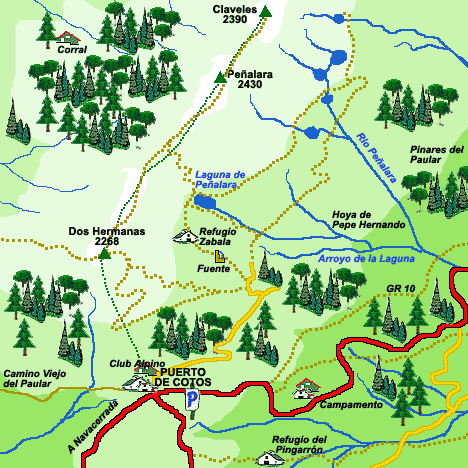 Trail map of Penalara